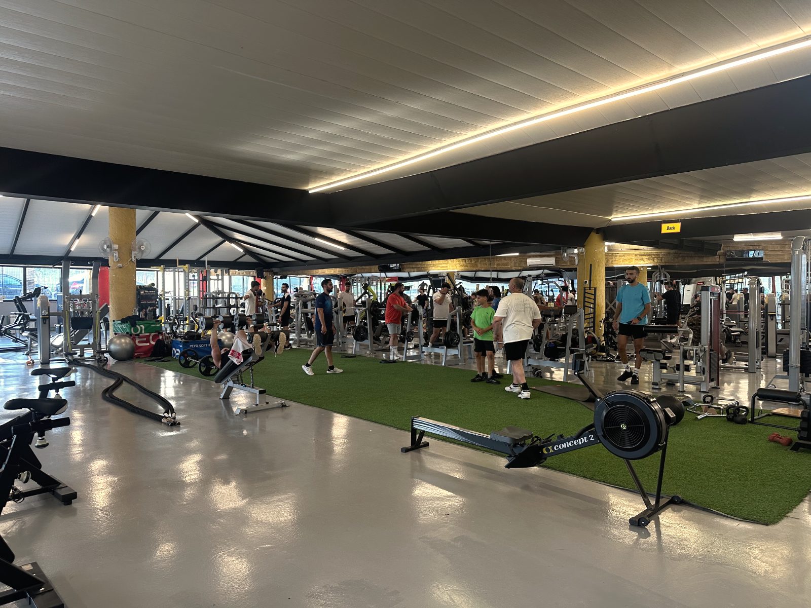 The open training hall at North Fitness, Kfarhazir, in daylight